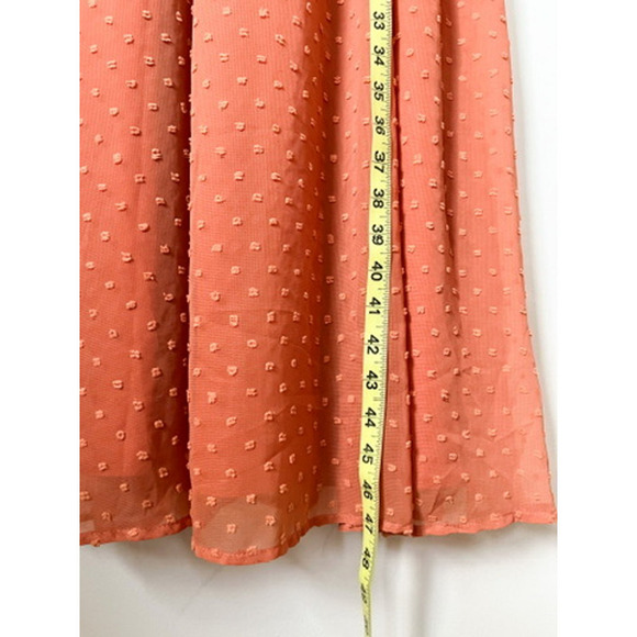 Zesica Swiss Dot Tie Strap Smocked Maxi Dress Terracotta Small Spring Summer - Picture 6 of 11